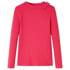 Tricou pentru copii cu m&acirc;neci lungi, roz aprins, 128