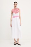 United Colors of Benetton rochie culoarea roz, maxi, evazati, 1194EV02A