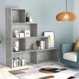 vidaXL Bibliotecă/Separator cameră, gri beton, 155x24x160 cm, PAL