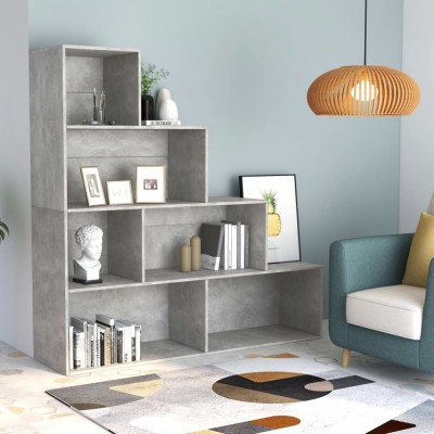 vidaXL Bibliotecă/Separator cameră, gri beton, 155x24x160 cm, PAL foto