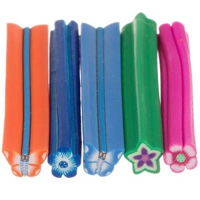 Bețe decorative fimo - fluturaș, floare și stea, 5buc foto