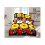 Lenjerie de Pat Bumbac Satinat 3D cu 4 Piese- SIPRB-502