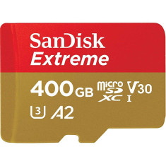 Card Sandisk EXTREME microSDXC 400GB 160Mbs A2 Clasa 10 V30 UHS-I U3 cu adaptor SD foto