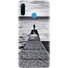 Husa silicon pentru Huawei P30 Lite, Abstract Dock Man Grey foto