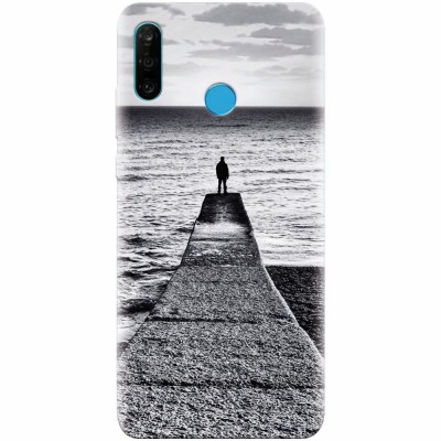 Husa silicon pentru Huawei P30 Lite, Abstract Dock Man Grey foto