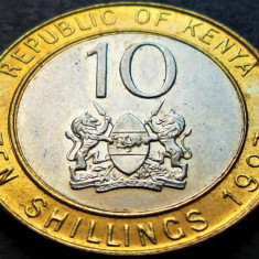 Moneda exotica bimetal 10 SHILLINGS - KENYA, anul 1997 * cod 4907 A