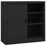 Cumpara ieftin Dulap de birou cu usa glisanta, antracit, 90x40x90 cm, otel