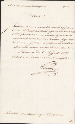A1772 Document olograf, 1847, &amp;icirc;n limba latină foto