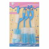 Set 4 perii pentru curatarea biberoanelor si tetinelor, albastru
