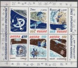 POLONIA 1979 COSMOS - Explorarea Spatiului Cosmic -Serie 6 timbre in Bloc MNH, Nestampilat