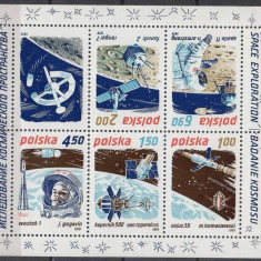 POLONIA 1979 COSMOS - Explorarea Spatiului Cosmic -Serie 6 timbre in Bloc MNH