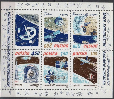 POLONIA 1979 COSMOS - Explorarea Spatiului Cosmic -Serie 6 timbre in Bloc MNH foto