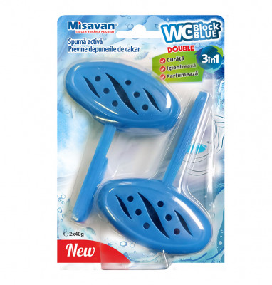 Odorizant Wc Block Blue 2X40G, Misavan - 90030321 foto
