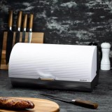 Cutie pentru paine, din otel, alb cu gri, 39 x 28 x 18,5 cm, Klausberg