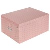 Cutie de depozitare pliabila cu capac si suport pentru eticheta, Neirini, Roz, 40 x 30 x 20 cm