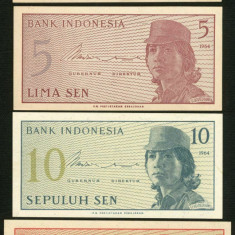 INDONEZIA █ SET █ 1 + 5 + 10 + 25 Sen █ 1964 █ P-90-91-92-93 █ UNC █ necirculata