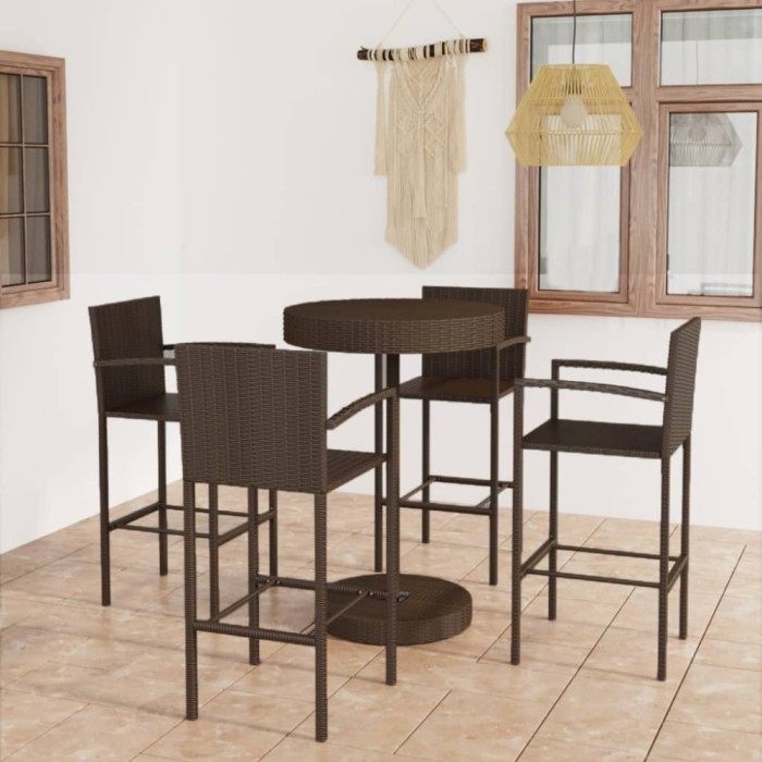 Set mobilier bar de gradina, 5 piese, maro, poliratan GartenMobel Dekor