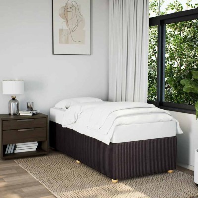vidaXL Cadru de pat fără saltea, maro &amp;icirc;nchis, 90x200 cm, textil 3284910 foto