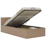 vidaXL Cadru pat hidraulic cu ladă cappuccino 90x200cm piele ecologică 285528