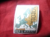 Serie 1 valoare San Marino 1967 , Harta Europa