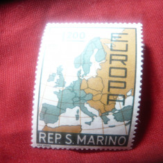 Serie 1 valoare San Marino 1967 , Harta Europa