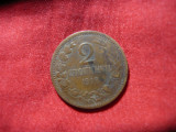 Moneda BULGARIA 2 Stotinki 1912 - bronz, cal. Buna