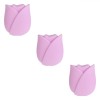 Set Huse Silicon pentru Pensule Machiaj, Model Lalea, 3 Dimensiuni, Lila, 3 Bucăți, Oem