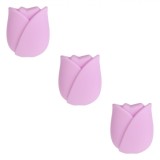 Set Huse Silicon pentru Pensule Machiaj, Model Lalea, 3 Dimensiuni, Lila, 3 Bucăți, Oem