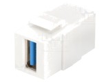 Cuplor USB 3.0 Keystone albă cu &icirc;mpingere DIGITUS