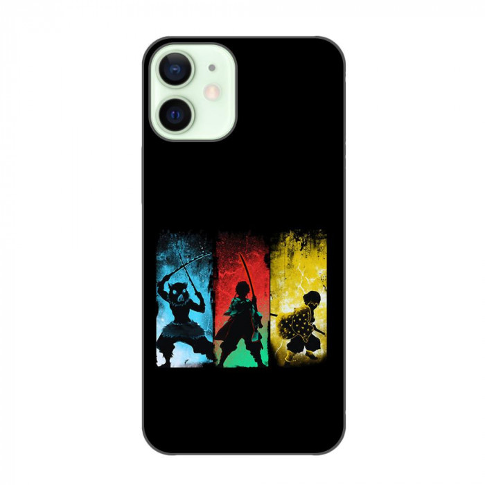 Husa compatibila cu Apple iPhone 12 Mini Silicon Gel Tpu Model Demon Slayer Team