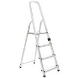 Scara aluminiu DRALD4, 1 x 4 trepte, inaltime 1.36 m, 125 kg