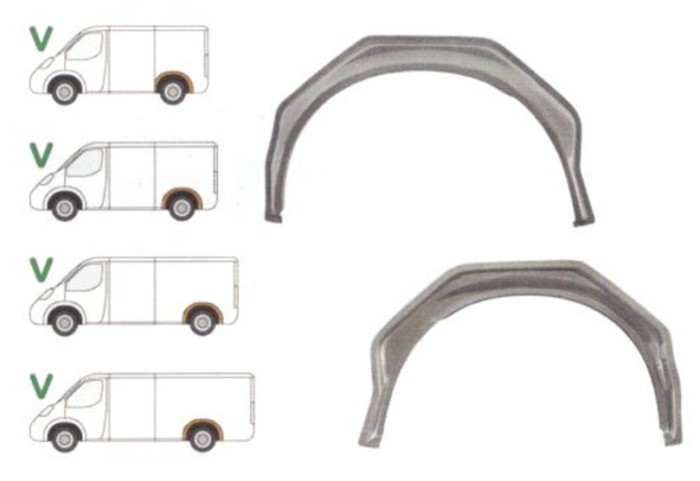 Segment reparatie aripa spate interior Ford Transit (V184/5), 05.2000-04.2006; Transit/Tourneo 05.2006-04.2013, parte montare stanga, 324783-5, After