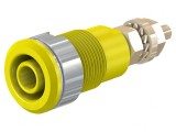 Soclu banană 4mm 32A galben aurit alamă