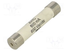 Siguranță Eaton/Bussmann AHC 0.6A 600V AC/DC ardere rapidă 6.3x32mm ceramică cilindrică