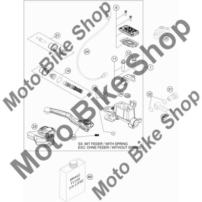 MBS Surub maneta frana fata KTM 250 EXC 2016 #15, Cod Produs: 77713006000KT foto