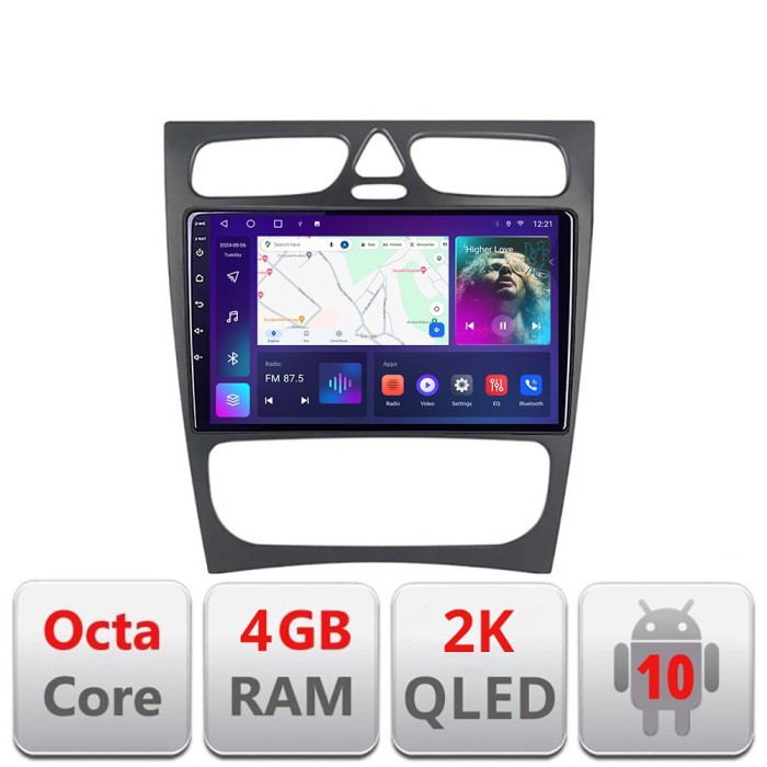 Navigatie Mercedes C W203 2001-2007 C-clk Android Octa Core Ecran 2K QLED GPS 4G 4+32GB 360 kit-clk+EDT-E409-2K CarStore Technology