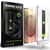 Folie de protectie Ecran Techsuit TitanGlass CrystalHD pentru Samsung Galaxy S25 Ultra S938, Sticla Securizata, Full Glue, Set 2 bucati