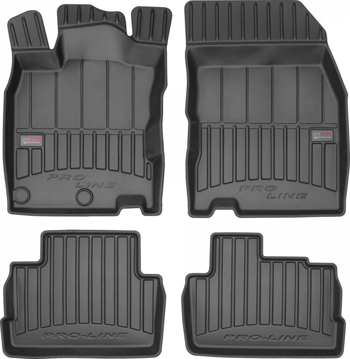 Set Covorase Auto Cauciuc Negro Nissan Qashqai 2 2013&rarr; Pro Line Tip Tavita 3D 3D409538