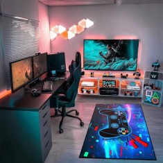 Covor 100% Poliester, Antiderapant, Pentru Copii, 80x150 cm, Joystick