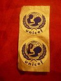 Set 2 Vignete vechi UNICEF, Nestampilat