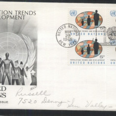 UN New York 1965 World population conference Mi.161 x 4 FDC UN.241