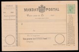 1894 Romania - Mandat postal international 25b violet carton perforat interior