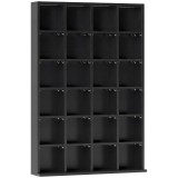 HOMCOM Dulap pentru CD-uri pentru 456 CD-uri sau 336 DVD-uri, 24 Compartimente, 89x20x130.5 cm Negru | Aosom Romania