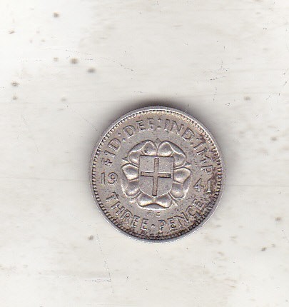bnk mnd Anglia Marea Britanie 3 pence 1941 argint