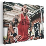 Tablou Dwayne Johnson in sala de fitness Tablou canvas pe panza CU RAMA 70x100 cm