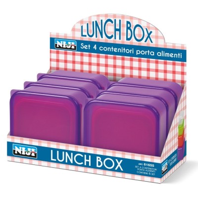 Set 4 caserole pranz din tritan transparent (6 seturi/display) foto