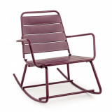 Scaun balansoar pentru gradina, Lillian, Bizzotto, 63x90x74 cm, otel, bordo