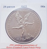 2051 Guernsey 25 pence 1972 Elizabeth II (Silver Wedding) km 26, Europa