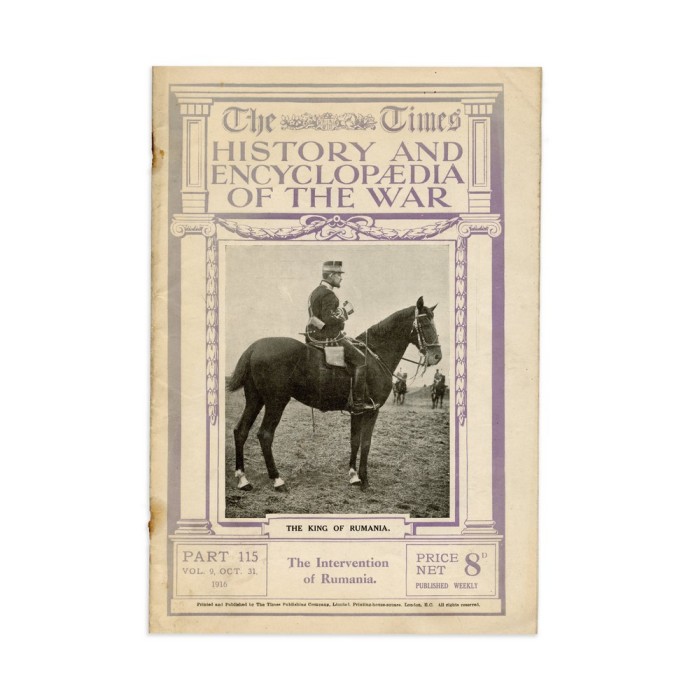 Trei publicații străine din perioada Primului Război Mondial, dedicate intervenției Rom&acirc;niei &icirc;n război, 1917