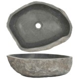 vidaXL Chiuvetă din piatră de r&acirc;u, 46-52 cm, ovală